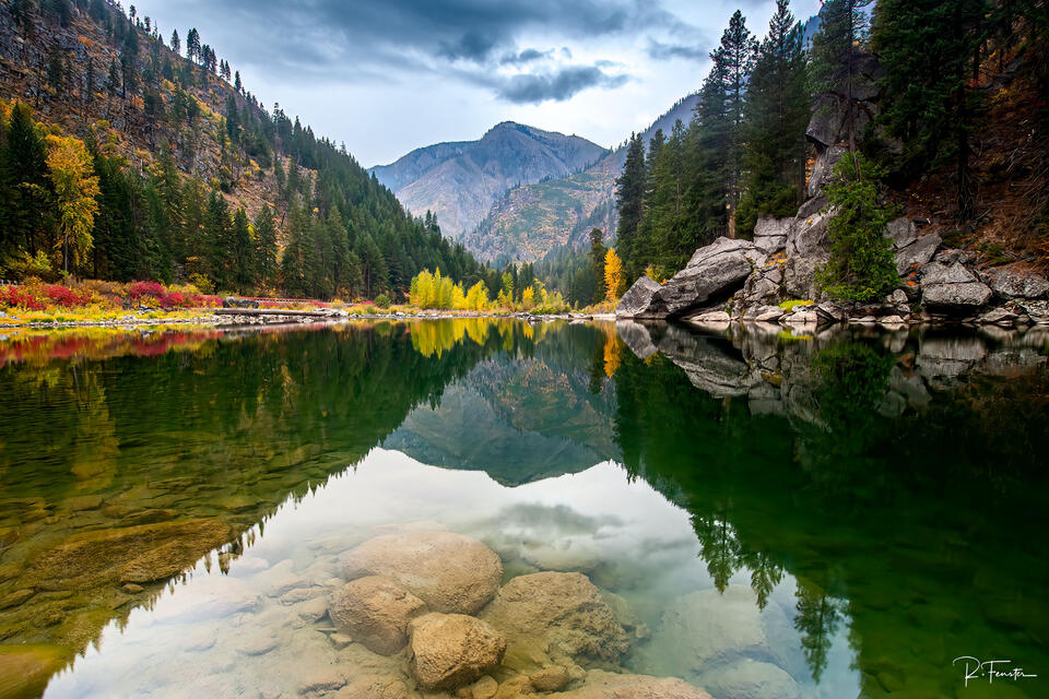 refections on lake in leavenworth