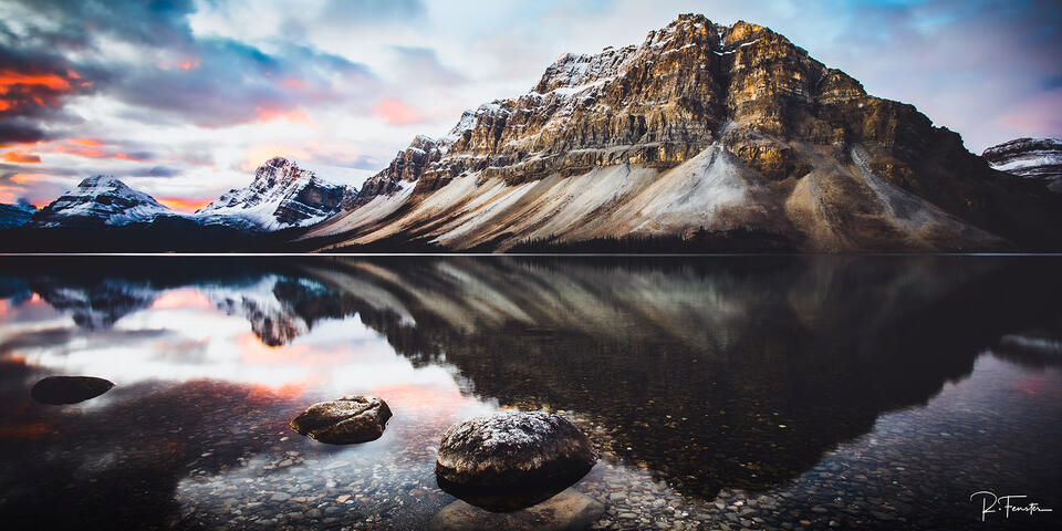 bow lake sunrise