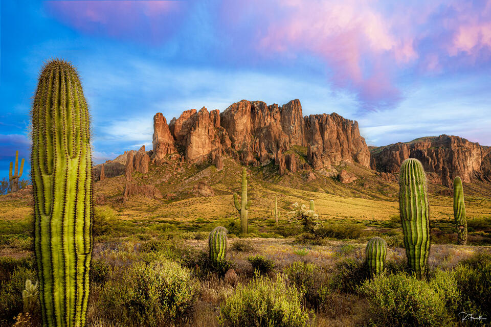 sunset over suspicion mountains arizona